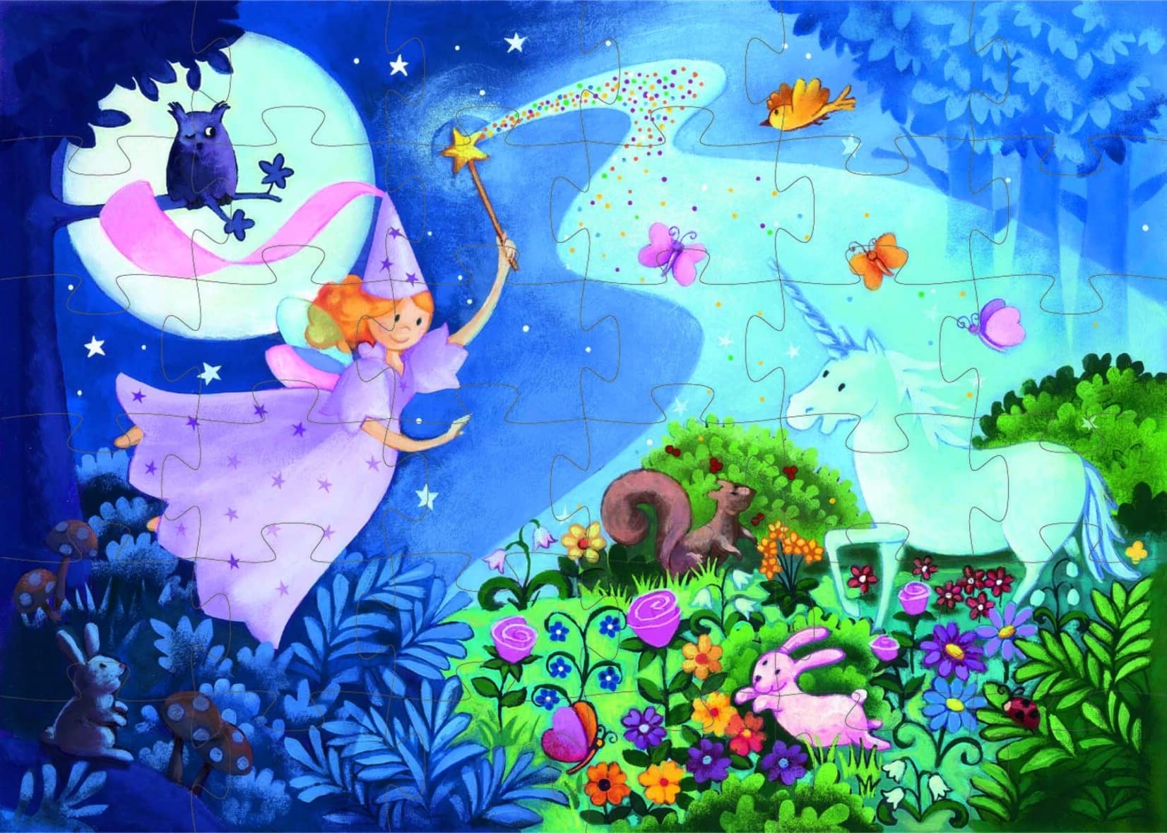 Puzzle pentru copii Djeco Zana Si Unicornul puzzleul