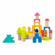 Cuburi din lemn de construit cu figurine, Small Foot