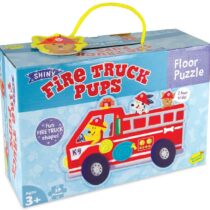 Mașina de pompieri, puzzle mare de podea, Firetruck pups puzzle