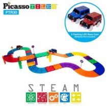 PicassoTiles, Pistă de curse, 30 de piese magnetice cu 2 masinuțe