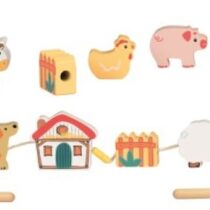 Jucarie Montessori, Set de inșirat figurine La fermă, Egmont Toys