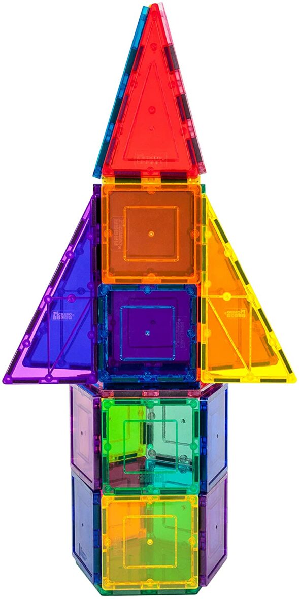 Picasso Tiles, Set magnetic de construit, Set Rocket 32 piese PT32 model 3