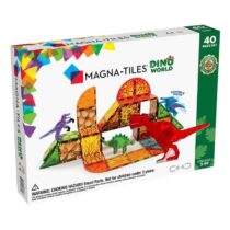 Magna Tiles Dino World, set magnetic de construit40 de piese
