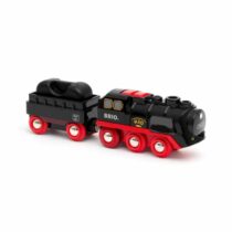 Locomotiva Negră Cu Aburi, Cu Baterii, Brio, 33884, trenulete