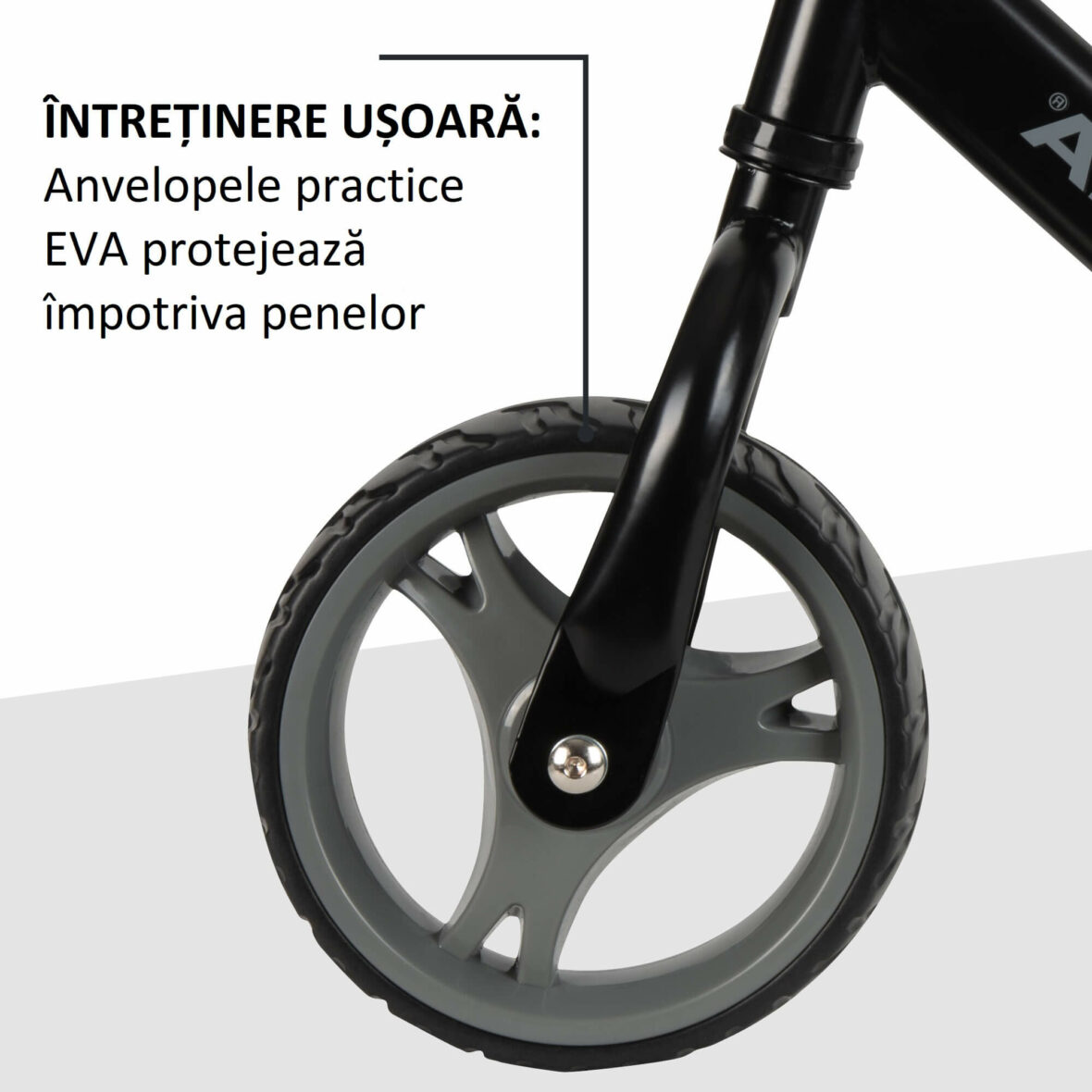 Bicicletă fără pedale, HUDORA, Youngster neagră detalii 2