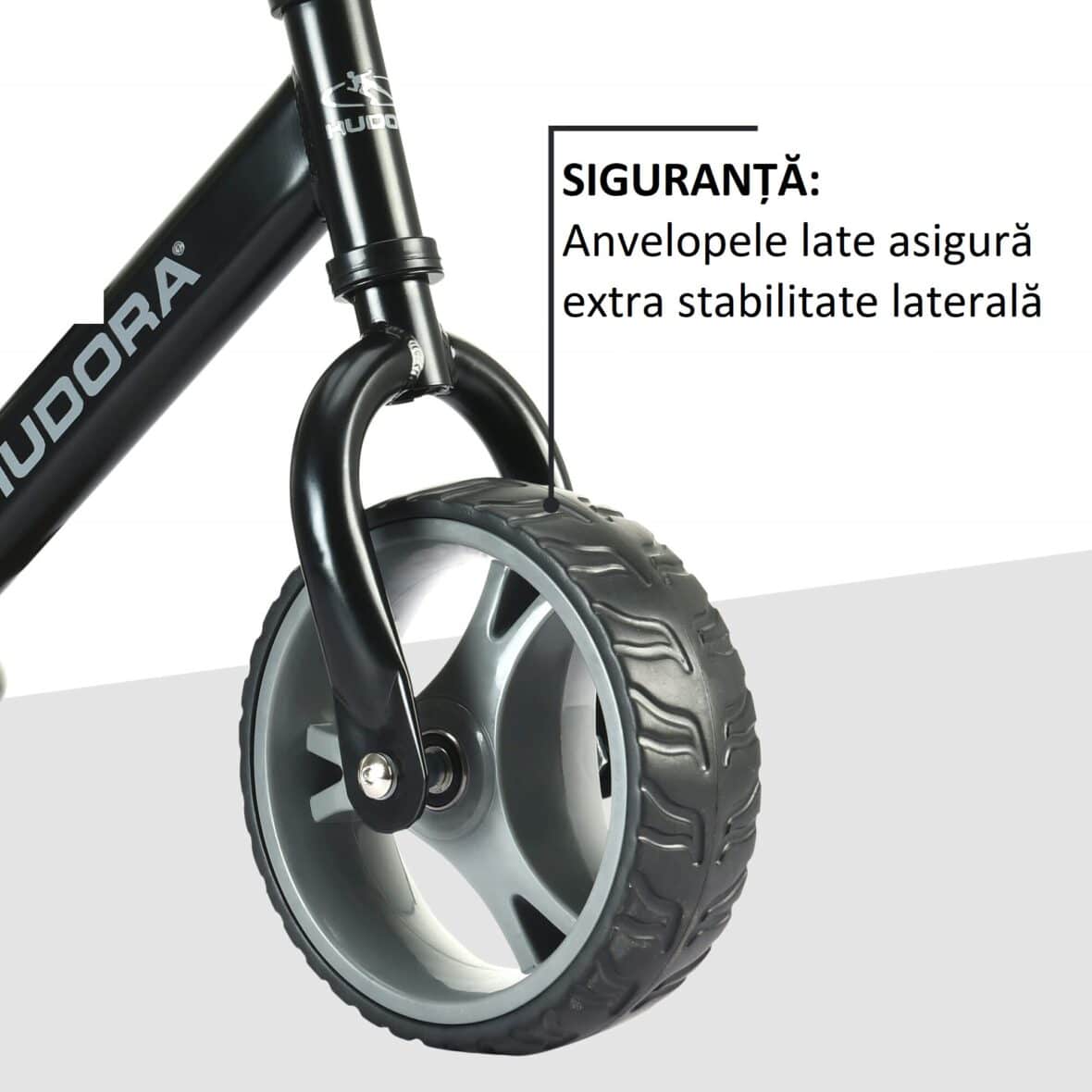 Bicicletă fără pedale, HUDORA, Youngster neagră detalii 3