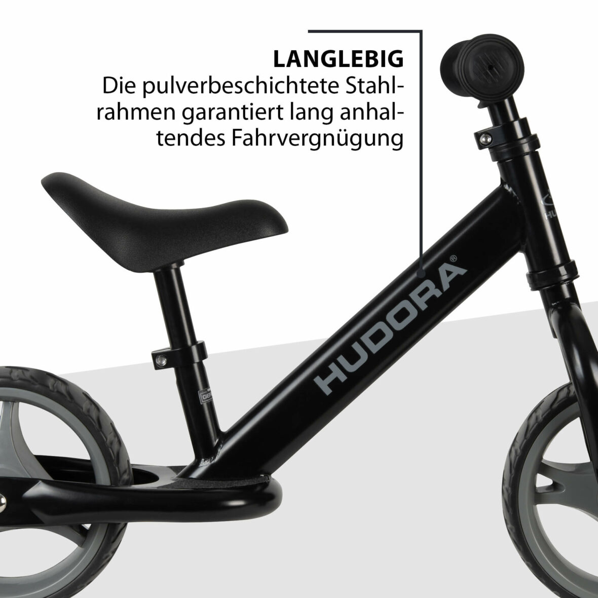 Bicicletă fără pedale, HUDORA, Youngster neagră detalii 4