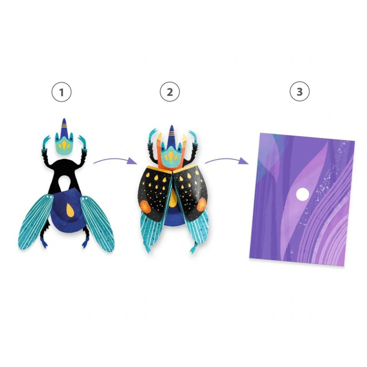 Joc creativ, Insecte stralucitoare, Djeco mod de creare