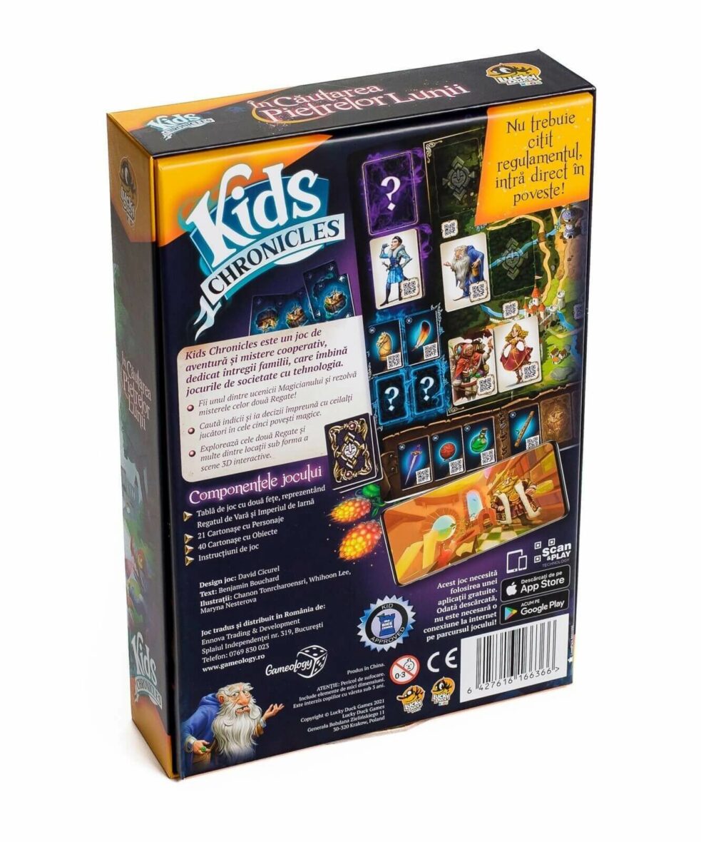 Kids Chronicles, In Cautarea Pietrelor Lunii, joc de societate cutie verso
