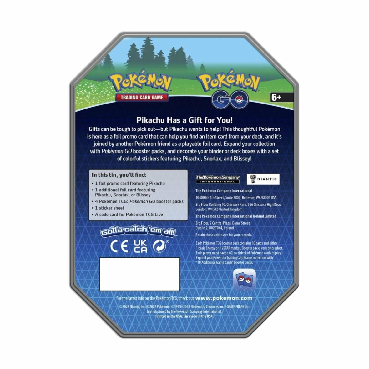 Pokemon TCG, Pokemon GO Tin cutie verso