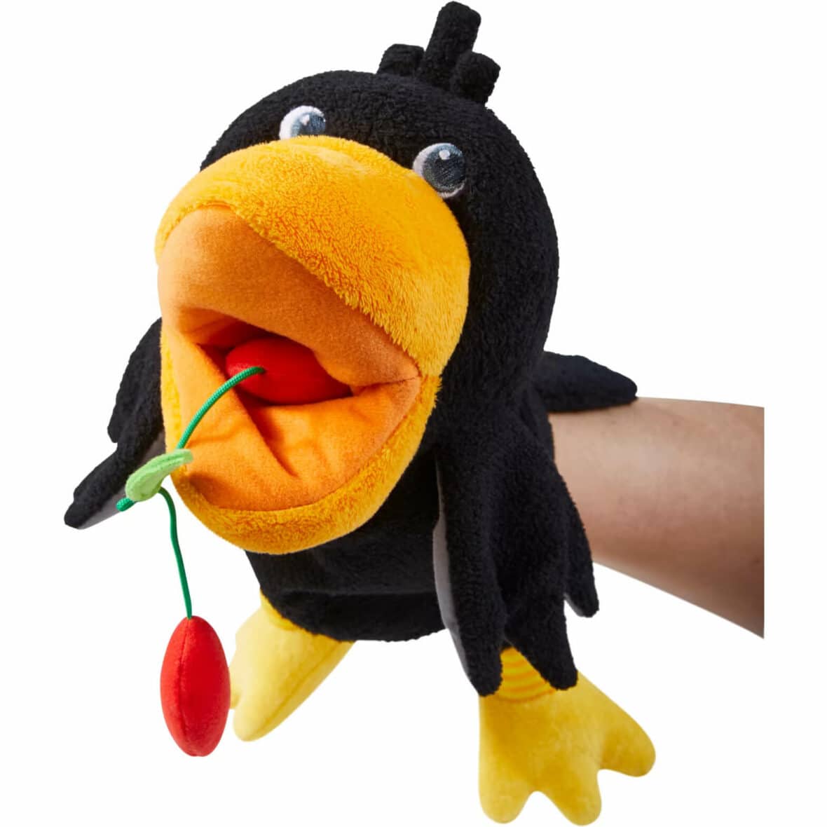 Păpușă Marionetă, Corbul Theo, Haba, 30 cm detalii 2