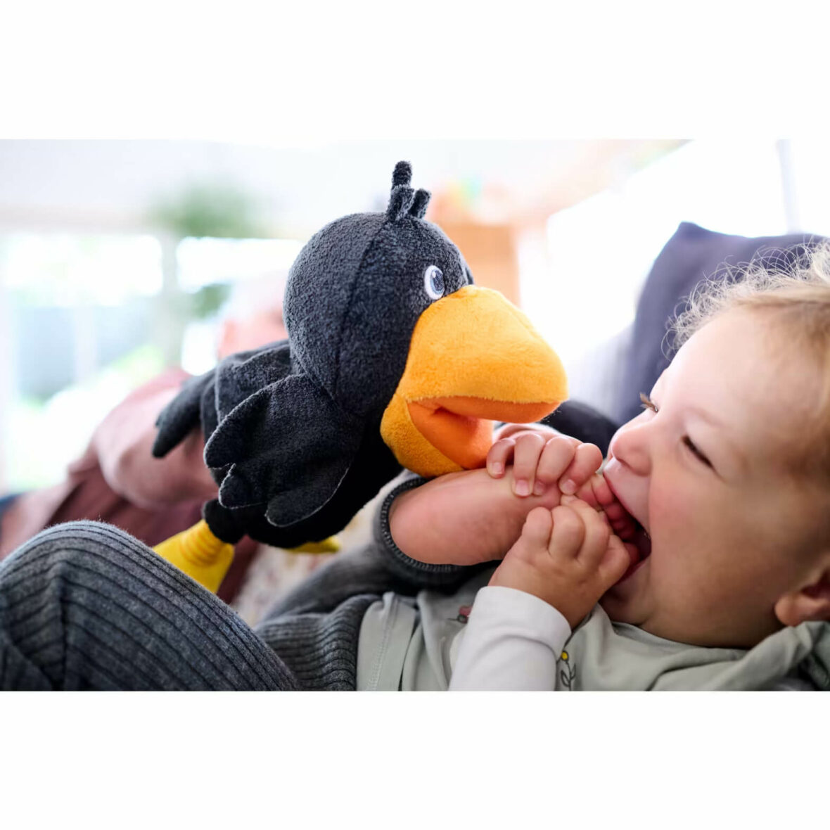 Păpușă Marionetă, Corbul Theo, Haba, 30 cm distractie