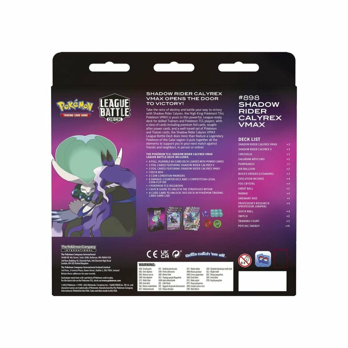 Pokémon TCG, Calyrex VMax League Battle Deck cutie verso