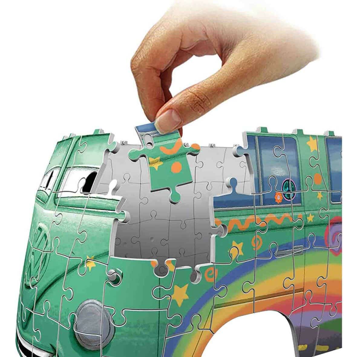 Puzzle 3D Volkswagen T1, Ravensburger, 162 Piese, 8 ani + detalii 2