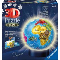 Puzzle 3D copii, Luminos, Glob Pamantesc, 72 Piese, copii 6 ani +