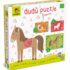 Puzzle Dudu progesiv, Animale De La Ferma, Ludattica, 2-5 ani