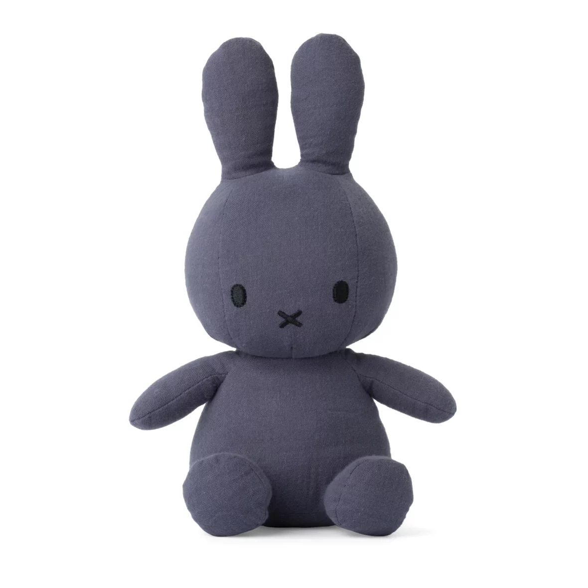 Jucărie de Pluș, Miffy Iepuraș în șezut, muselină bleumarin, Bon Ton Toys, 33 cm