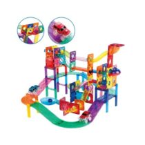 Set magnetic 2 în 1, traseu cu bile și pistă de curse, Picasso Tiles