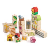 Cuburi stivuibile cu ilustratii din gradina, Garden Blocks, 24 piese