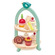 Stand pentru prajituri, Jucărie de lemn, Mini Chef Birdie Afternoon Tea