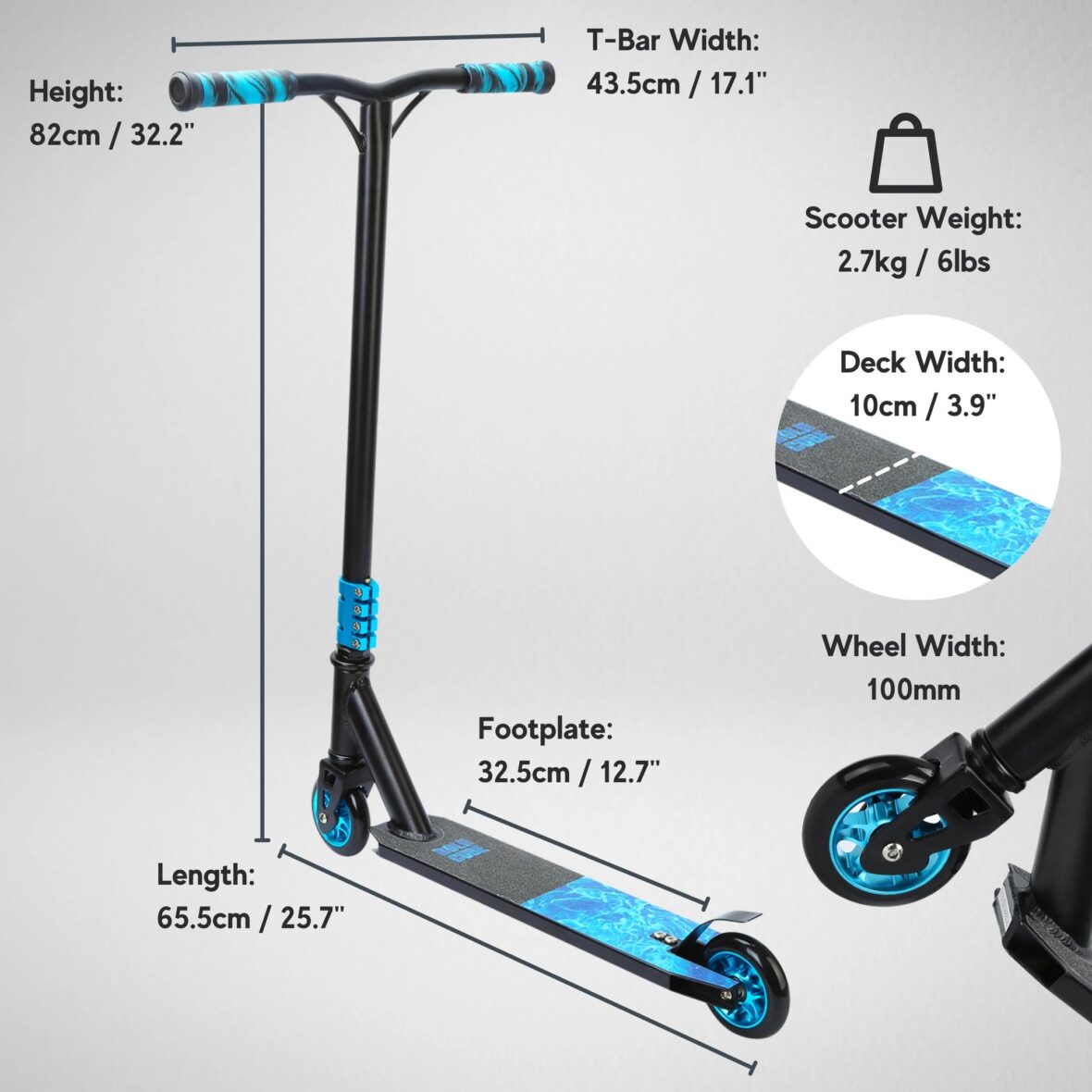 Trotineta de scheme freestyle, Scooter DELUXE Negru, 2 roti, Boldcube 2