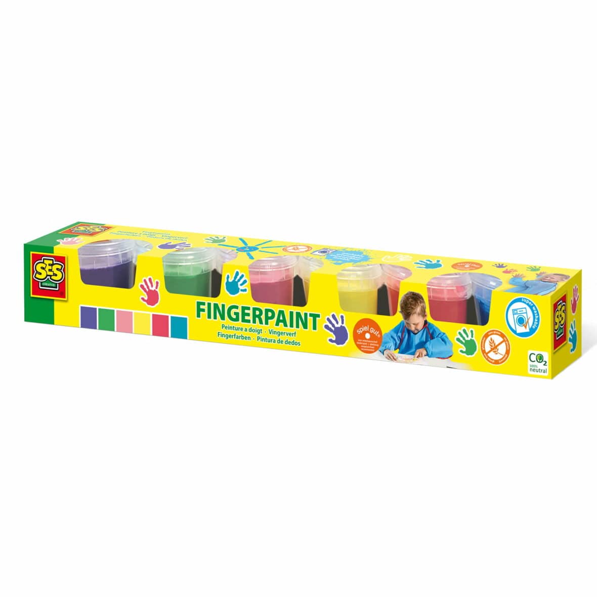 Set acuarele pentru pictura cu degete, 6 x 120 ml