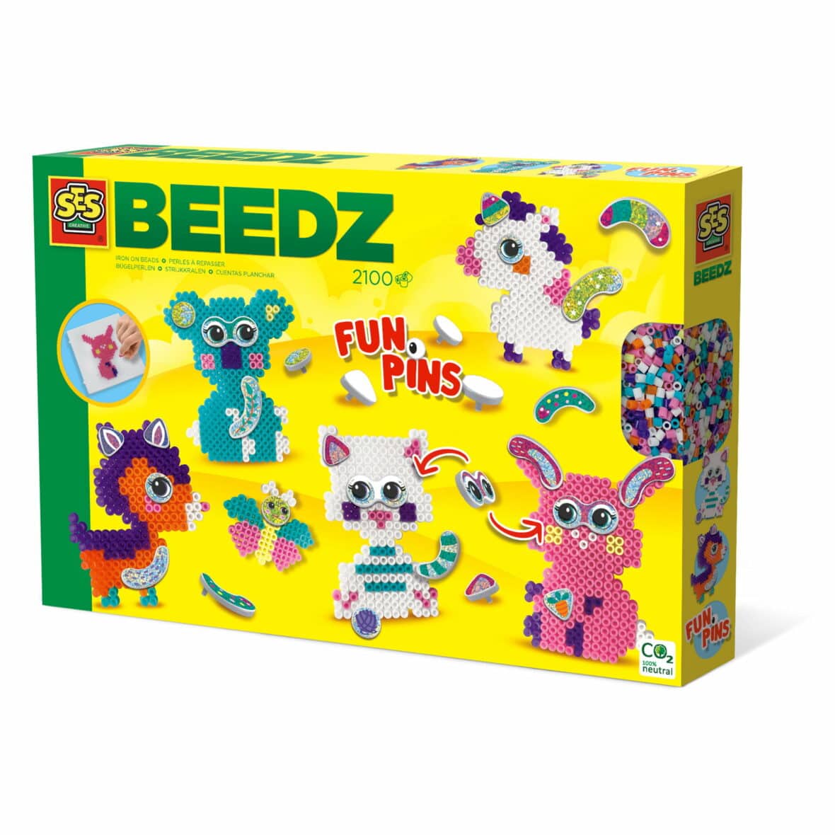 Set creativ copii Beedz, Margele de calcat, Funpins animale
