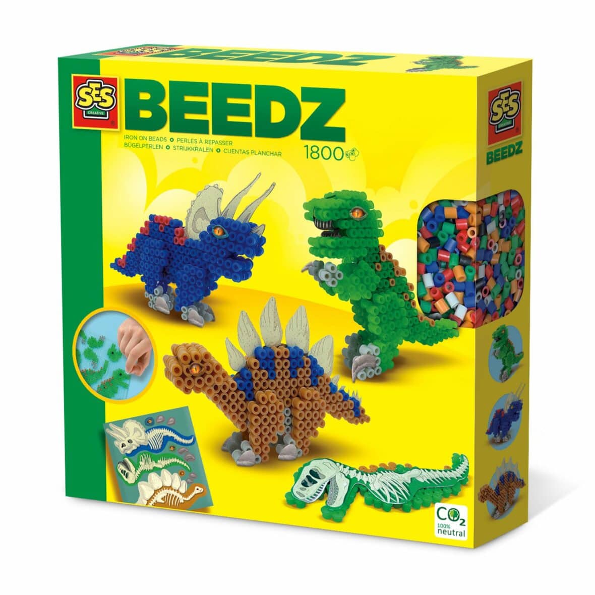 Set creativ copii, Margele de calcat cu Dinozauri Beedz