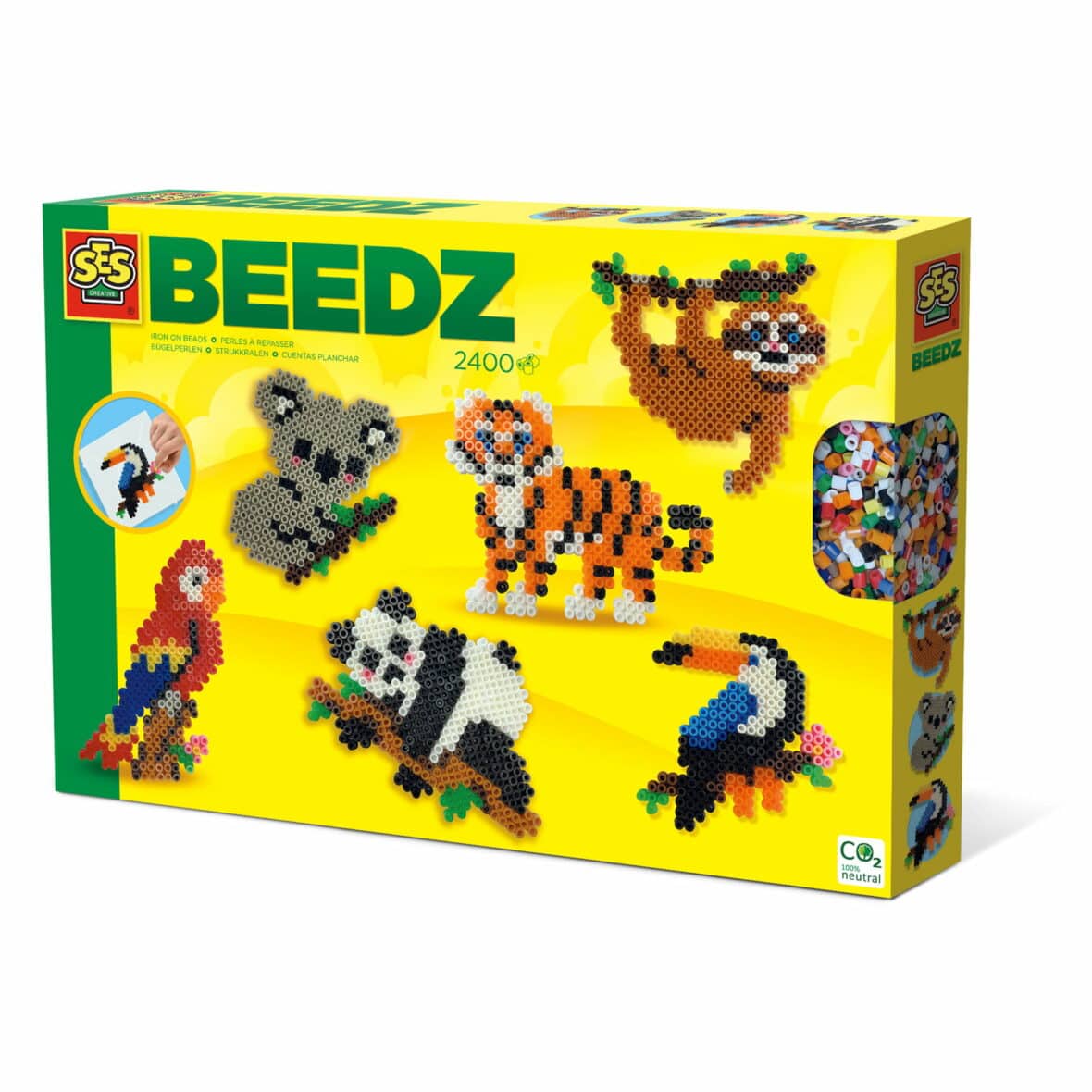 Set creativ copii Beedz, Margele de calcat, Animale din Jungla