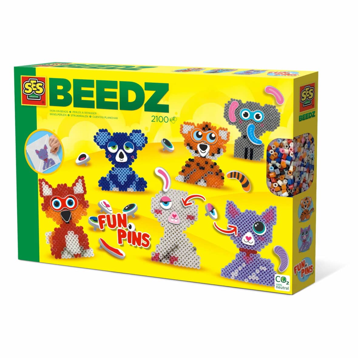 Set creativ Beedz, Margele de calcat, FunPins animale