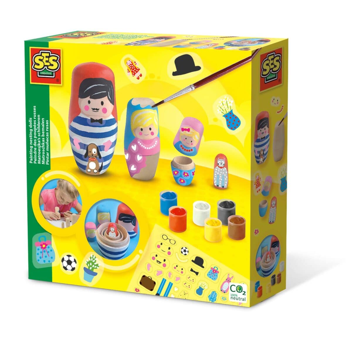 Set copii de decorare păpuși Matrioska cu vopsea și accesorii