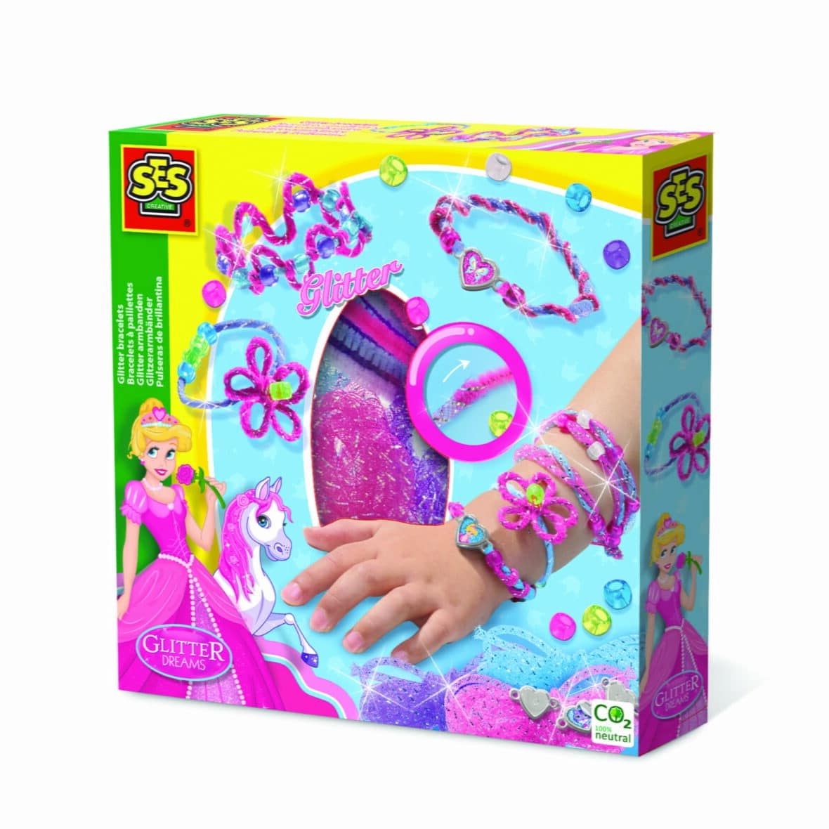 Set creativ, Bratari cu margele, sclipici si accesorii decorative