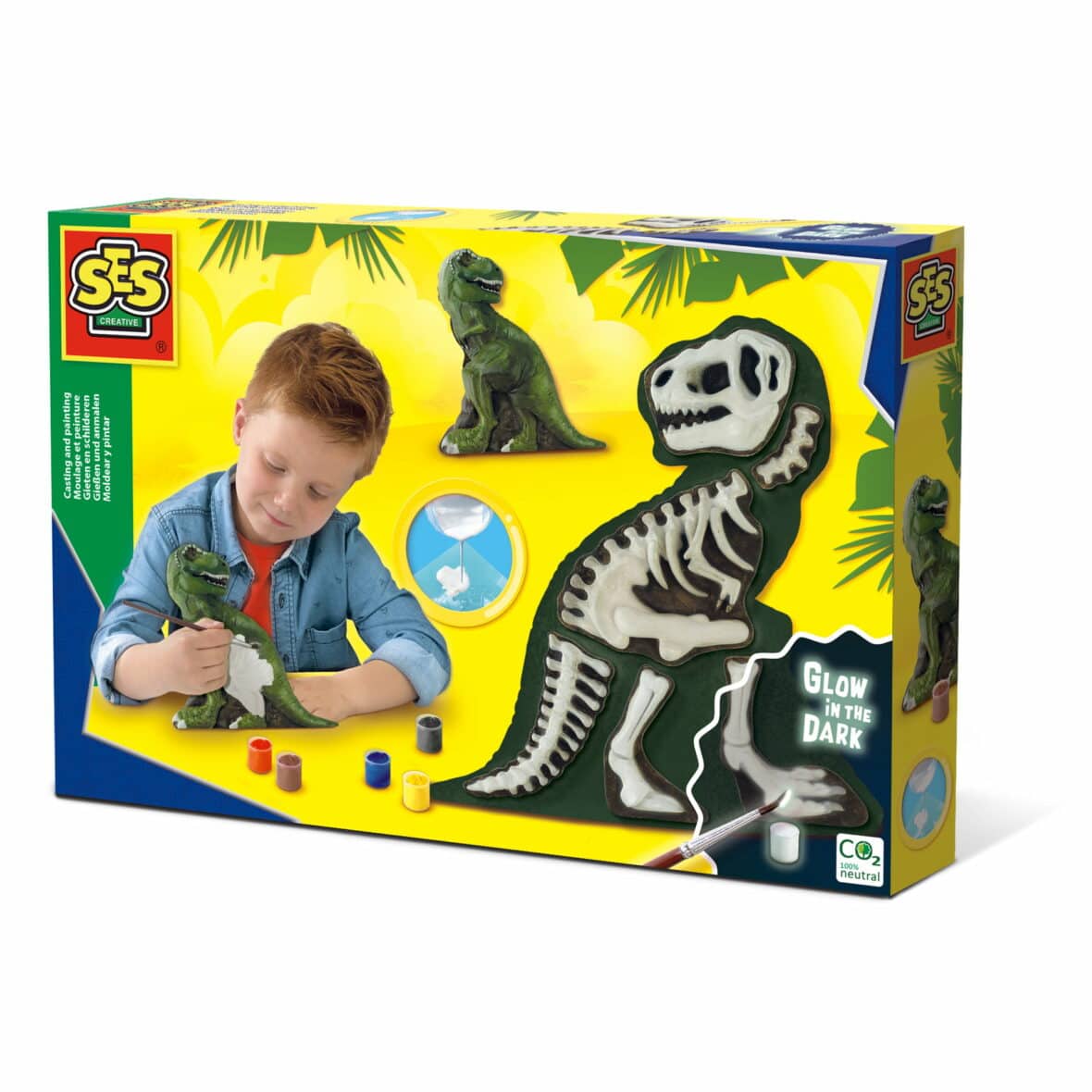 Set creativ mulaj si pictura, T-rex cu schelet