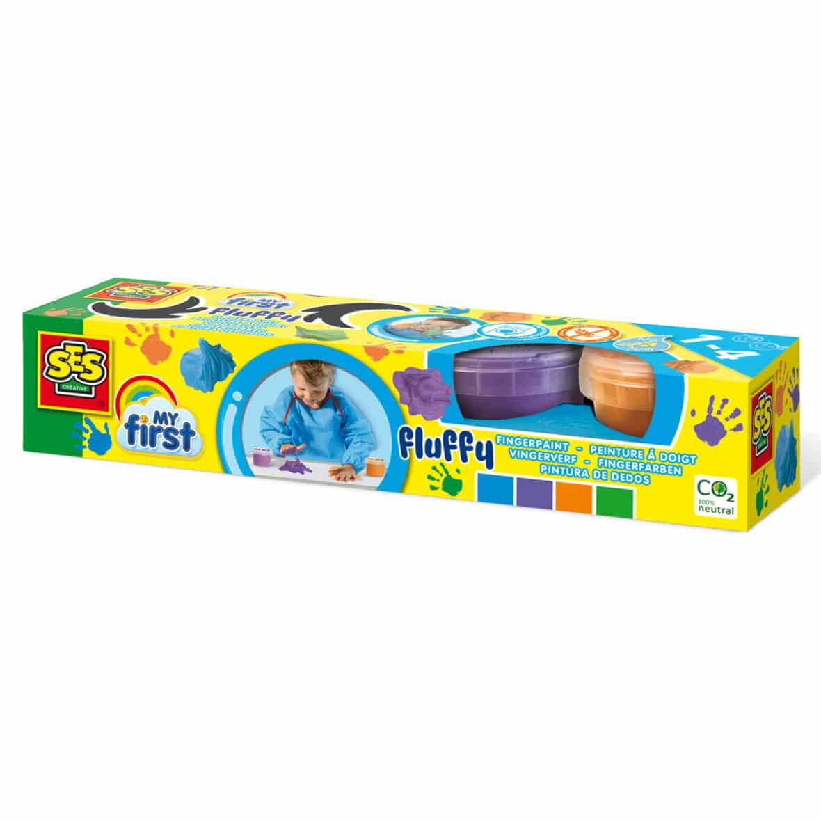 My first, Set acuarele pufoase pentru degete, 4 x 120 ml