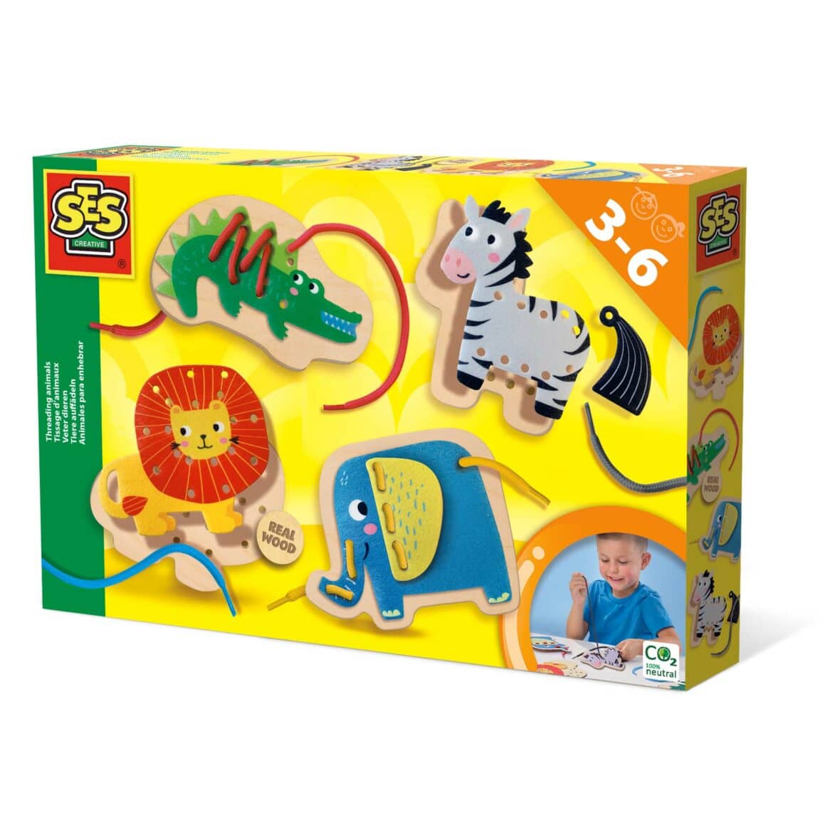 Set creativ, Animale din Jungla cu Sireturi