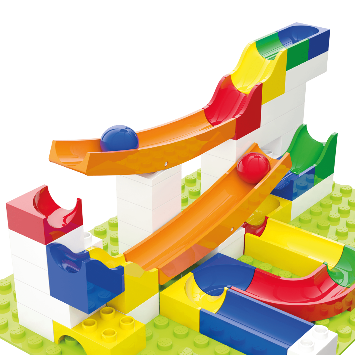 Extensie Balansoar, Traseu cu bile Marble Run 45 piese, Hubelino