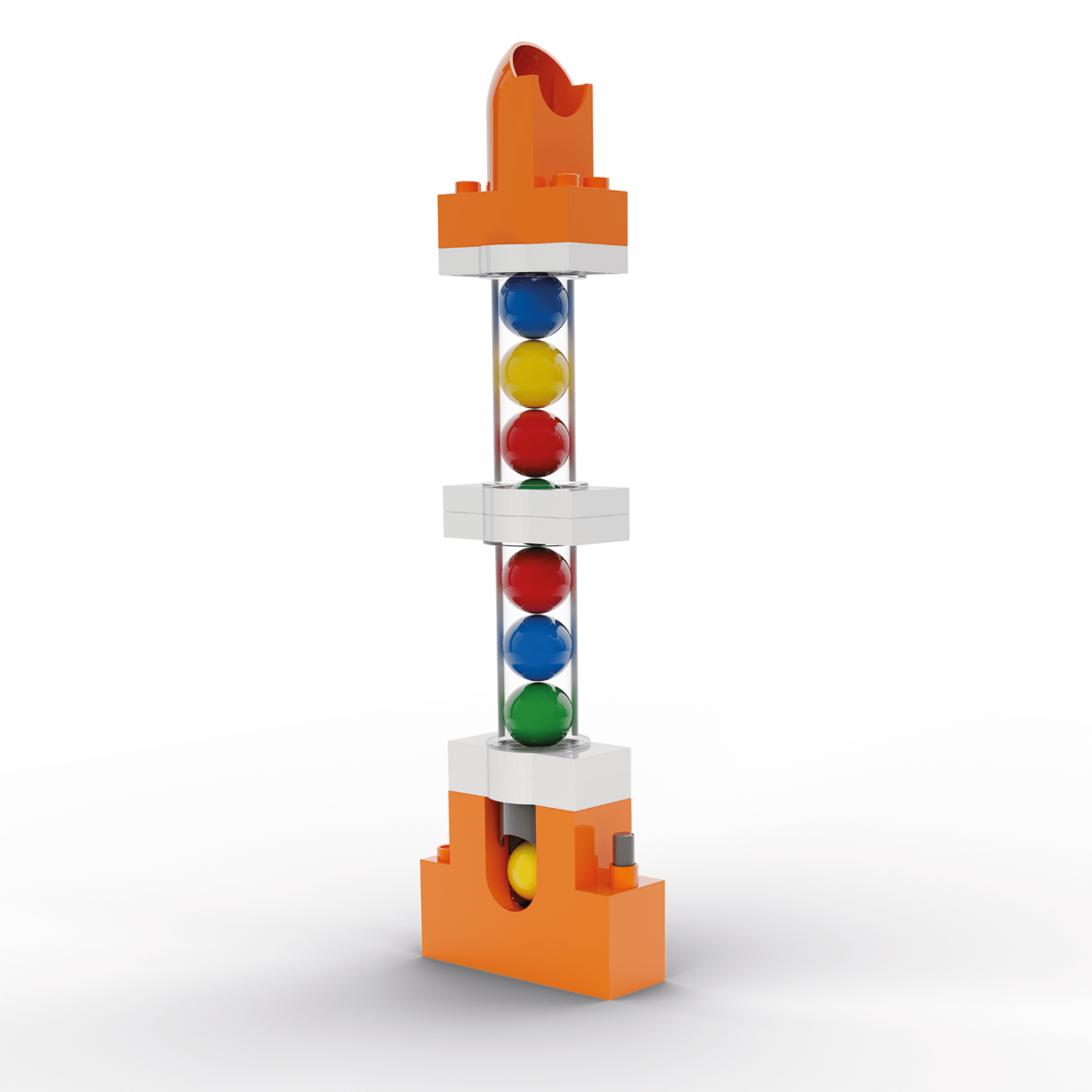 Extensie de ridicat bile, Traseu cu bile, Marble Run 24 piese, Hubelino