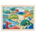 Puzzle din lemn 2 in 1, Dinozauri, cu fata dubla si activitate colorare, 26 piese