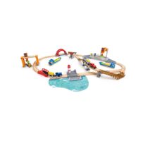 Set trenulet din lemn, cu port de ridicare si incarcare