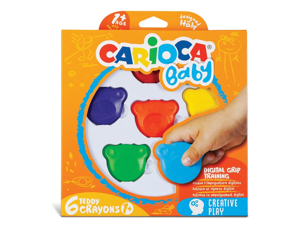 Creioane colorate cerate, Teddy, Carioca Baby 1+