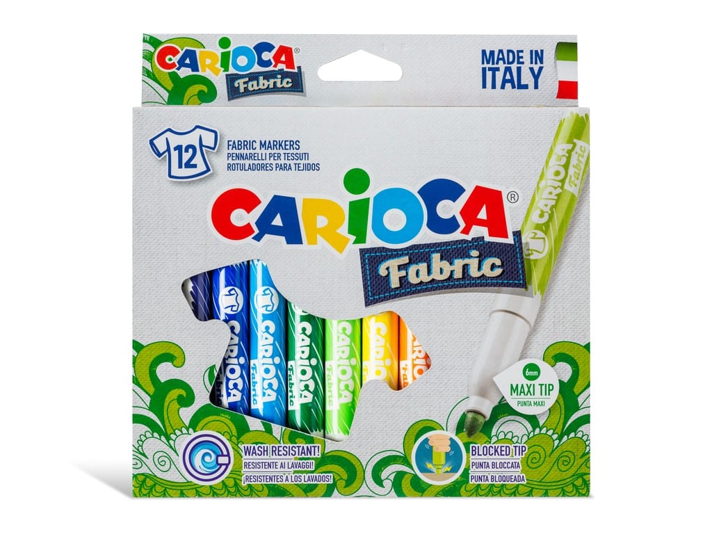 Set 12 carioci pentru textile, Carioca Fabric