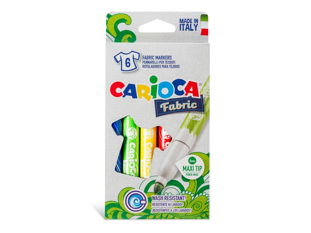 Set 6 carioci pentru textile, Carioca Fabric