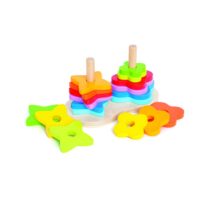 Jucarie din lemn de stivuit, Turn dublu curcubeu