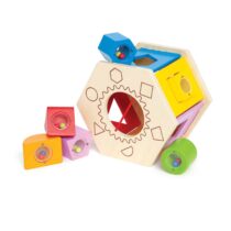 Jucarie din lemn, Centru de activitati sorteaza si potriveste, Hape