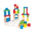 Cuburi din lemn de construit colorate, (50 piese)