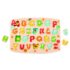 Puzzle din lemn cu butoni, Alfabet