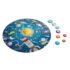 Puzzle pentru copii, Sistemul Solar, cu led si planete din lemn,102 piese