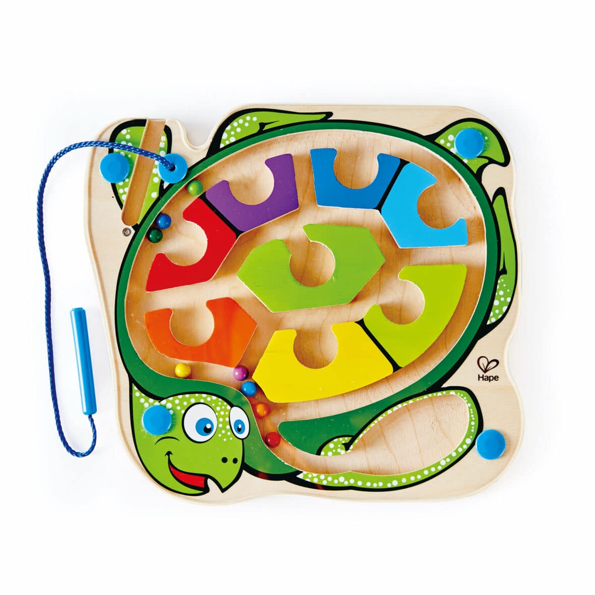 Jucarie de motricitate, din lemn, Labirint magnetic, Broasca Testoasa