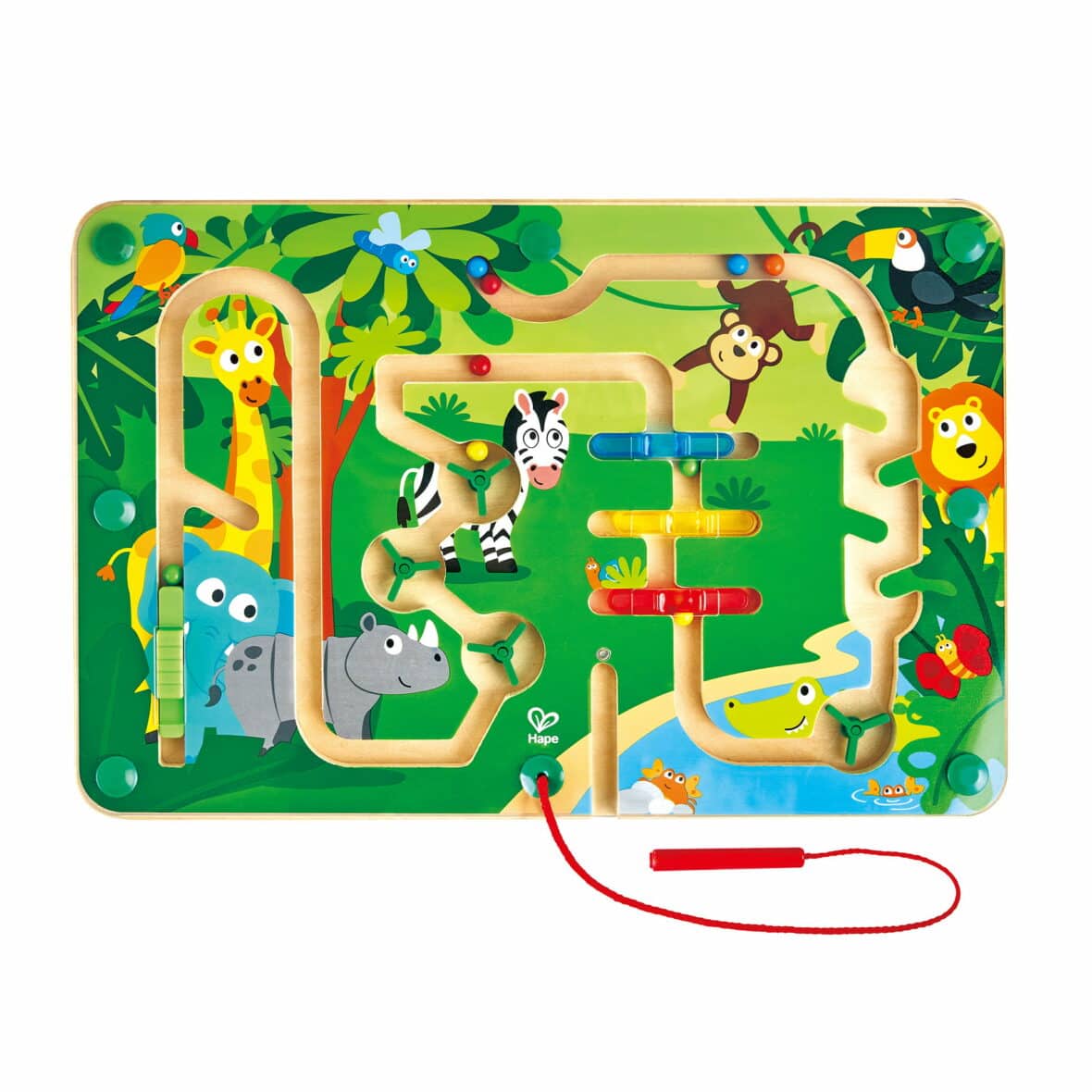 Jucarie din lemn, Labirint magnetic Jungla