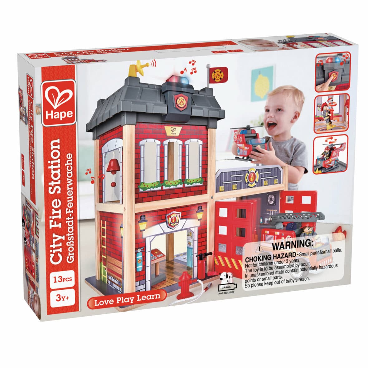 Statie de pompieri, Jucarie din lemn, Hape